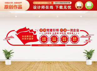 党建引领企业文化墙