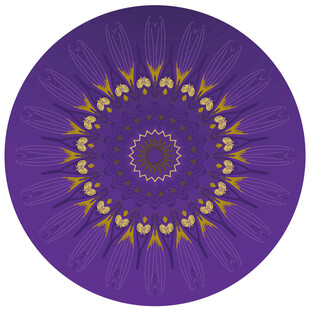 紫色金色花纹圆形图案