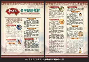 冬季中医健康教育宣传单