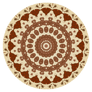 圆形复古拼花地面装饰图案