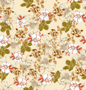 复古花卉图案背景