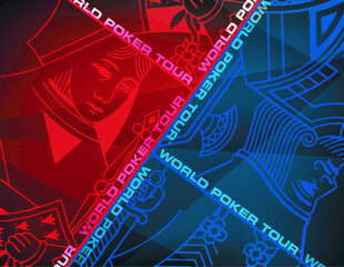 红蓝科技风图案背景