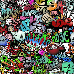 多彩街头涂鸦艺术画面