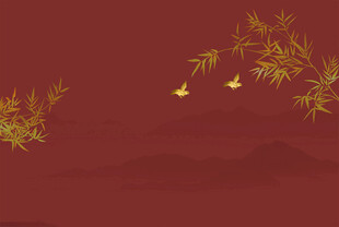 新中式竹子山水背景墙