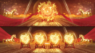 宽屏中国鼓打鼓舞台背景击鼓开场