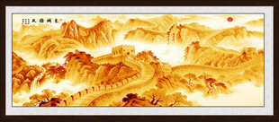 金色长城国画