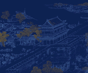 古风夜景建筑图