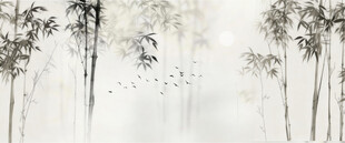 新中式灯箱水墨竹子