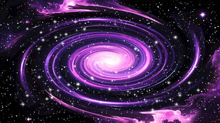 梦幻紫色星系漩涡星空