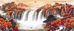 壮丽山水瀑布图