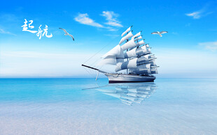 蓝天大海背景墙