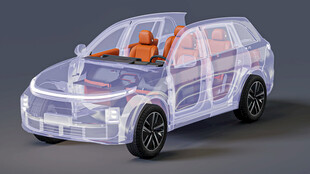 透明结构汽车模型展示