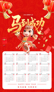 马年贺岁  挂历  日历宣传