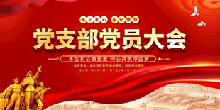 党支部党员大会展板