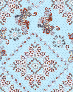 浅蓝色民族风花纹图案