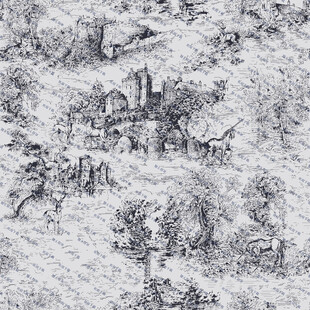 古代战争场景黑白插画