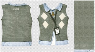 复古风针织背心三件套
