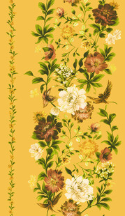 花卉图案的黄色背景纹理