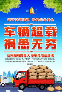 车辆超载警示标语海报