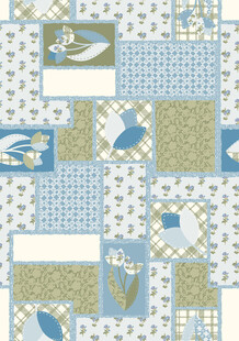 蓝绿拼接色块几何图案