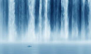 高山流水瀑布山水幕墙