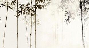 新中式水墨竹子竹林背景墙
