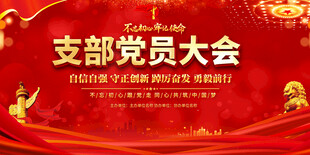 支部党员大会宣传展板