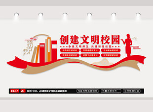 创建文明校园文化墙