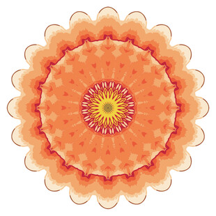 橙色花卉曼陀罗图案