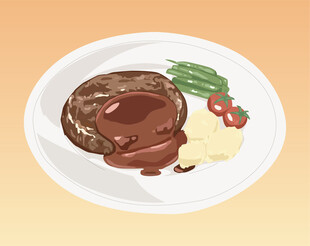 美味牛排配蔬菜与土豆