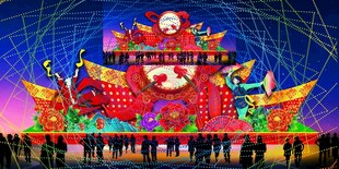 传统花灯彩灯效果图