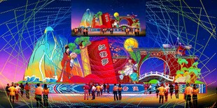 元宵彩灯花灯效果图