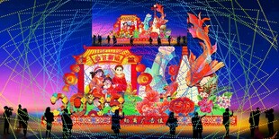 元宵彩灯花灯效果图