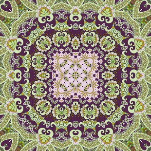 多彩几何花卉图案纹理