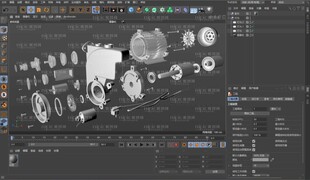 水泵电机拆分配件爆炸图3D建模