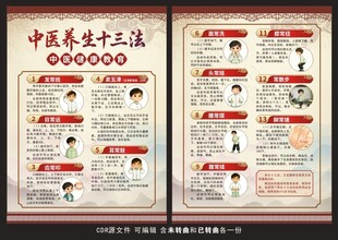 中医养生十三法宣传单