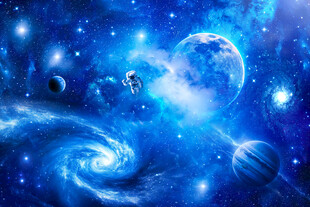 宇宙旋涡太空星球宇航员星空背景