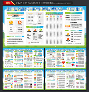 儿童青少年五健展板