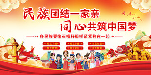 民族团结标语展板
