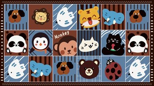 可爱动物卡通图案集合