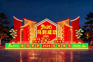 马年春节造型 新年喜庆美陈景观