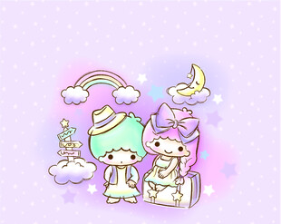 梦幻卡通角色与多彩元素