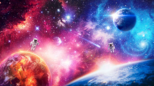 梦幻宇宙星空太空宇航员星球背景