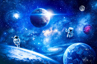 宇宙星空太空漩涡宇航员星球背景