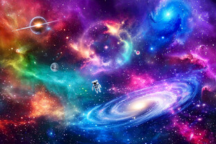 色彩斑斓宇宙星空外太空星球背景