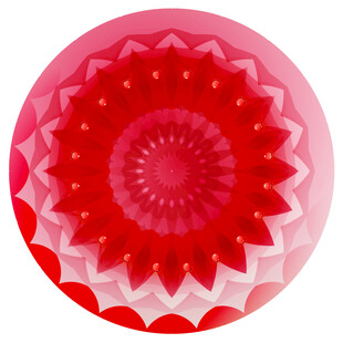 圆形渐变红色花纹图案