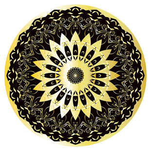 金色圆形花纹图案