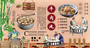 牛肉丸背景墙