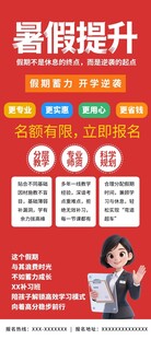 暑期提升课程宣传导班易拉宝海报