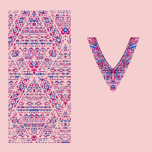 民族风图案与字母V设计